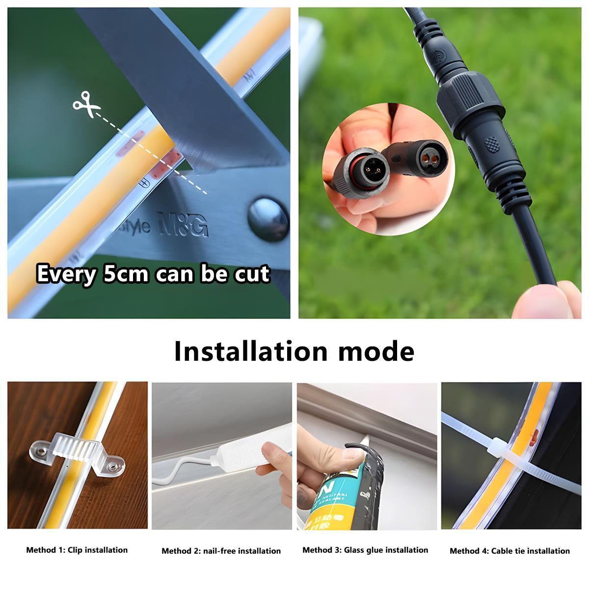 LED Strip Buiten Solar 5W Warmwit IP65 Tuin Trap Terras Inbouw Lichtstrip Flexibel 3000K Oprit Pad Sfeerverlichting Buiten