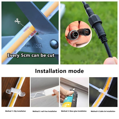 LED Strip Buiten Solar 5W Warmwit IP65 Tuin Trap Terras Inbouw Lichtstrip Flexibel 3000K Oprit Pad Sfeerverlichting Buiten
