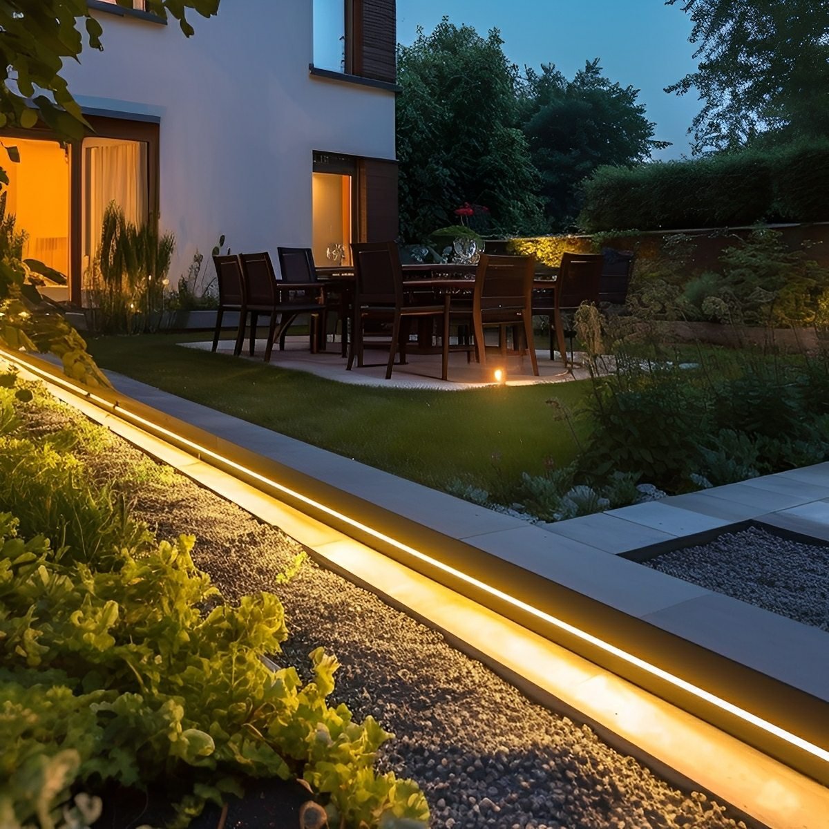 LED Strip Buiten Solar 5W Warmwit IP65 Tuin Trap Terras Inbouw Lichtstrip Flexibel 3000K Oprit Pad Sfeerverlichting Buiten