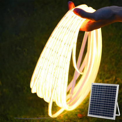 LED Strip Buiten Solar 5W Warmwit IP65 Tuin Trap Terras Inbouw Lichtstrip Flexibel 3000K Oprit Pad Sfeerverlichting Buiten