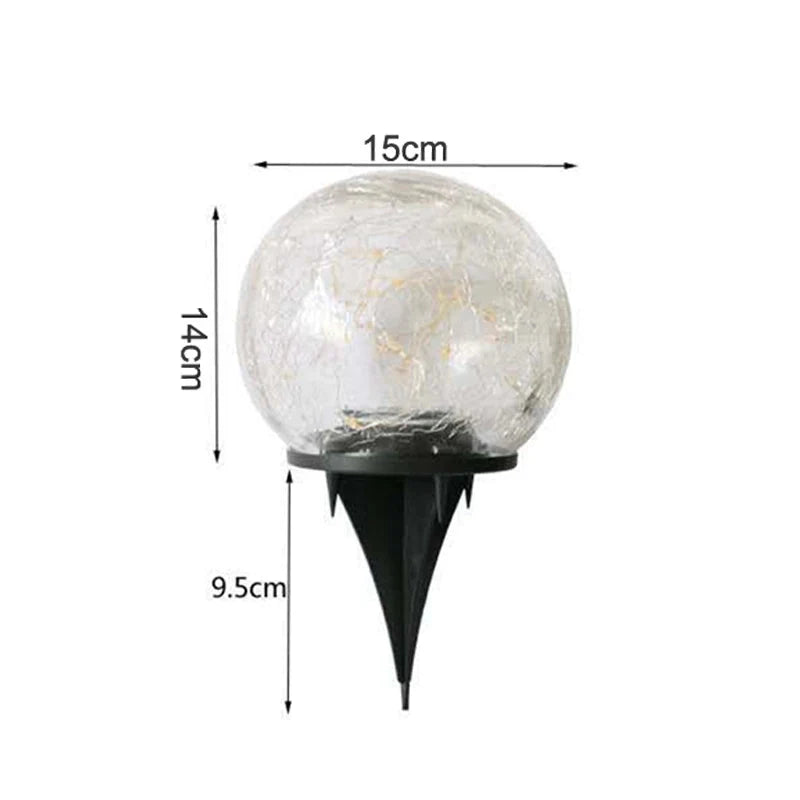 Solartuinlamp met Gekraakt Glas Effect en Warme LED-Verlichting voor Pad en Terras