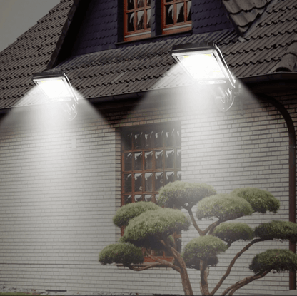 Waterdichte Solar Buitenlamp met Bewegingssensor 100W – IP67 LED-Schijnwerper voor Erf, Oprit en Tuin met Afstandsbediening