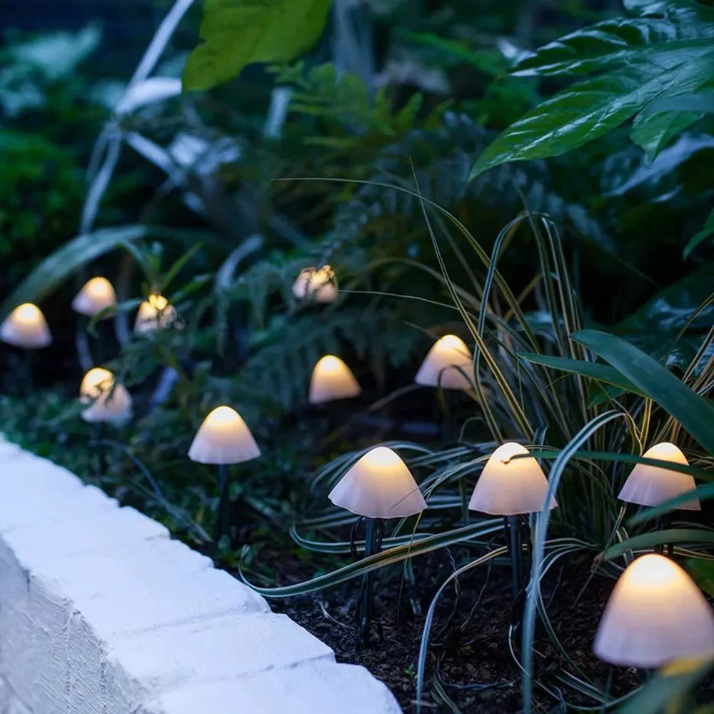 Solar Tuinlampen Paddestoelvorm 10 LED-Verlichting met Grondspiesen voor Tuin en Terras Sfeerlicht