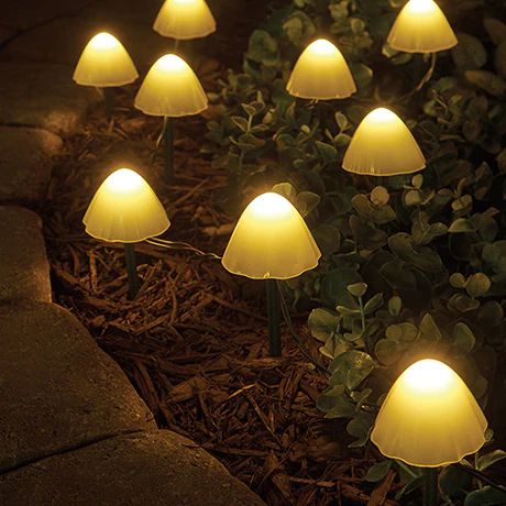 Solar Tuinlampen Paddestoelvorm 10 LED-Verlichting met Grondspiesen voor Tuin en Terras Sfeerlicht