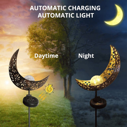 Decoratieve Tuinverlichting op Zonne-Energie Halve Maan 76cm Hoog voor Padverlichting