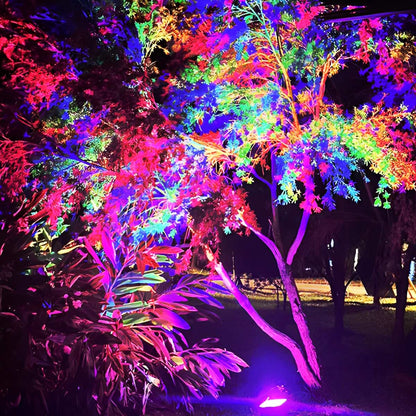 LED Schijnwerper RGB Aluminium Grijs IP65 Tuin Gevel Boom Accentverlichting Buitenspot Kleurverlichting Villa