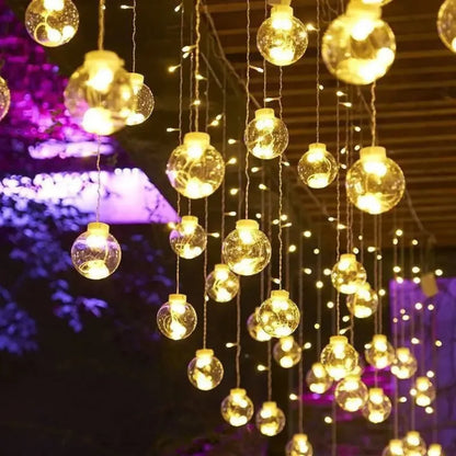 Zonneverlichte Slinger met Hangende Lampen voor Tuin en Terras – 3 Meter Warm Sfeerverlichting