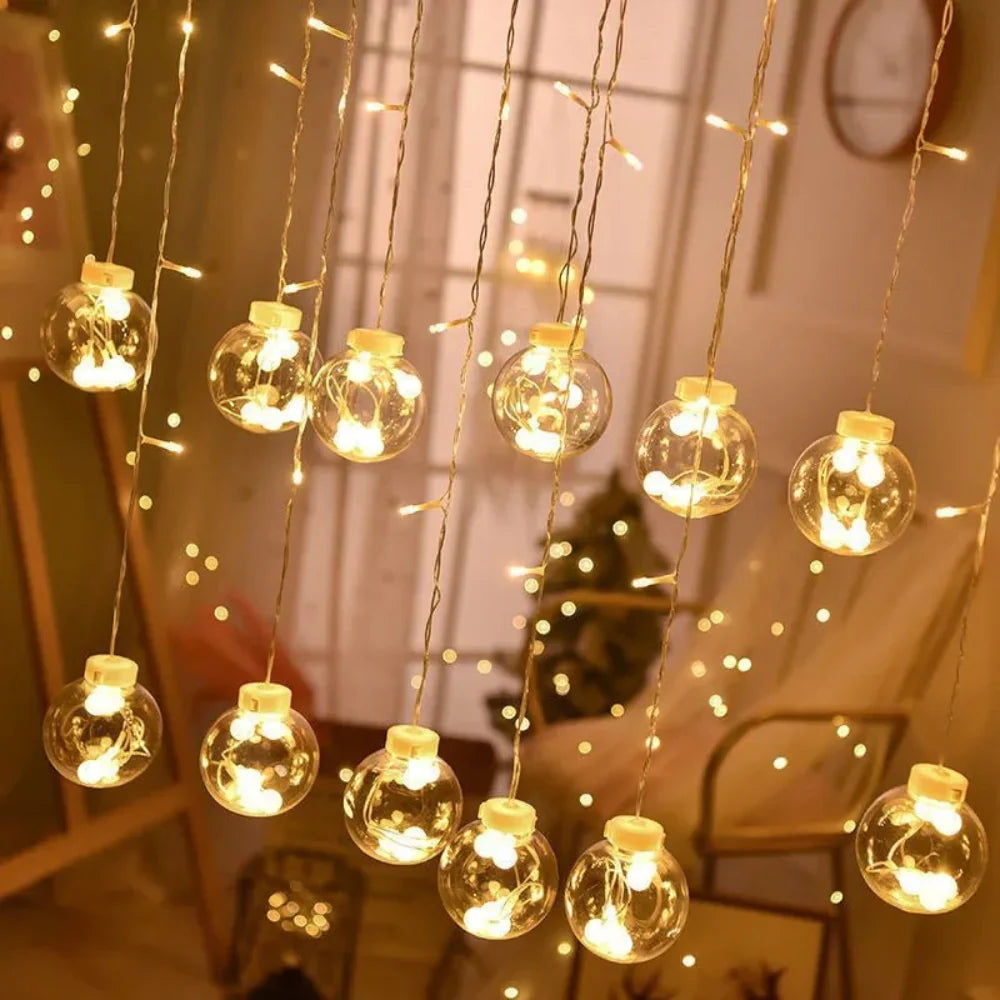 Zonneverlichte Slinger met Hangende Lampen voor Tuin en Terras – 3 Meter Warm Sfeerverlichting