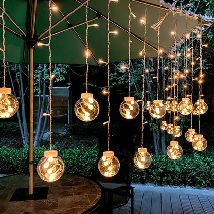 Zonneverlichte Slinger met Hangende Lampen voor Tuin en Terras – 3 Meter Warm Sfeerverlichting