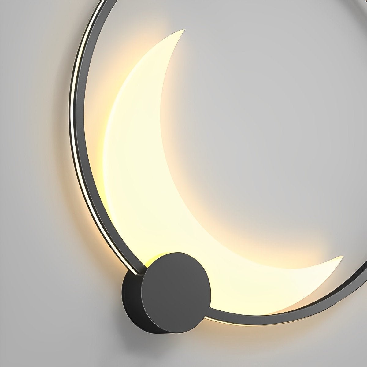 Wandlamp Maanvorm LED Buiten Zwart RVS IP65 Tuin Veranda Maanlamp Sfeerverlichting Crescent Moon Solar Buitenwandlamp Rond Decoratief