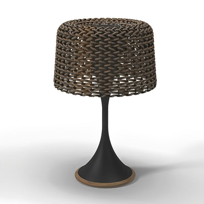 Staande Buitenlamp Vlechtwerk Aluminium Wit Zwart Zonne-energie IP65 Tuin Terras Vloerlamp Rotan Look Sfeerverlichting Buiten
