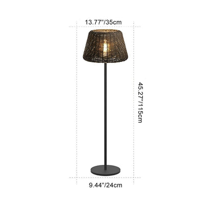 Staande Buitenlamp Vlechtwerk Aluminium Wit Zwart Zonne-energie IP65 Tuin Terras Vloerlamp Rotan Look Sfeerverlichting Buiten