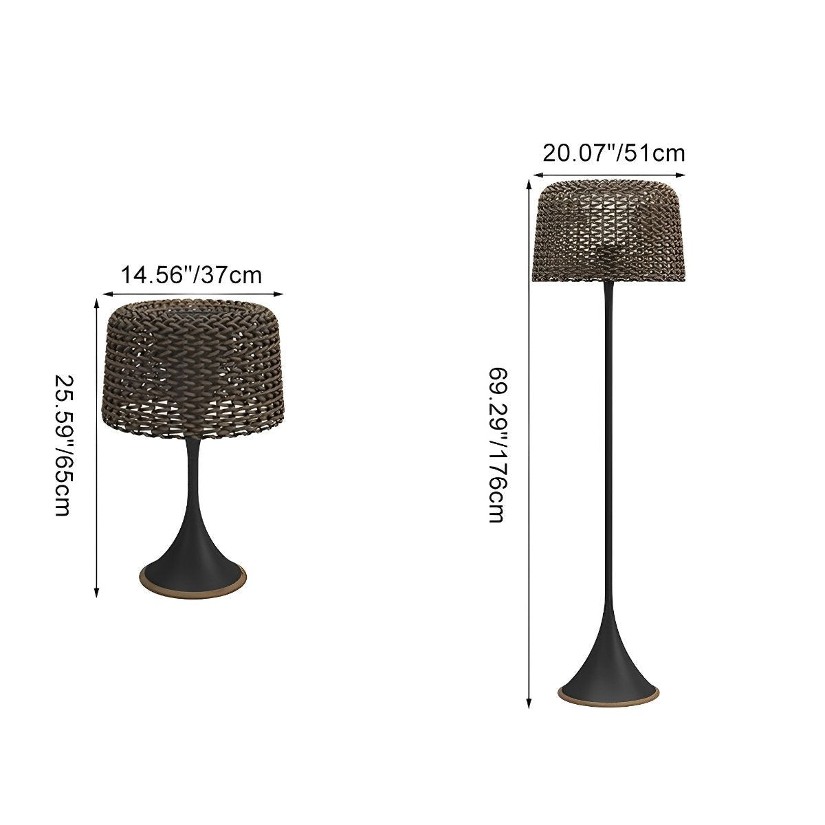 Staande Buitenlamp Vlechtwerk Aluminium Wit Zwart Zonne-energie IP65 Tuin Terras Vloerlamp Rotan Look Sfeerverlichting Buiten
