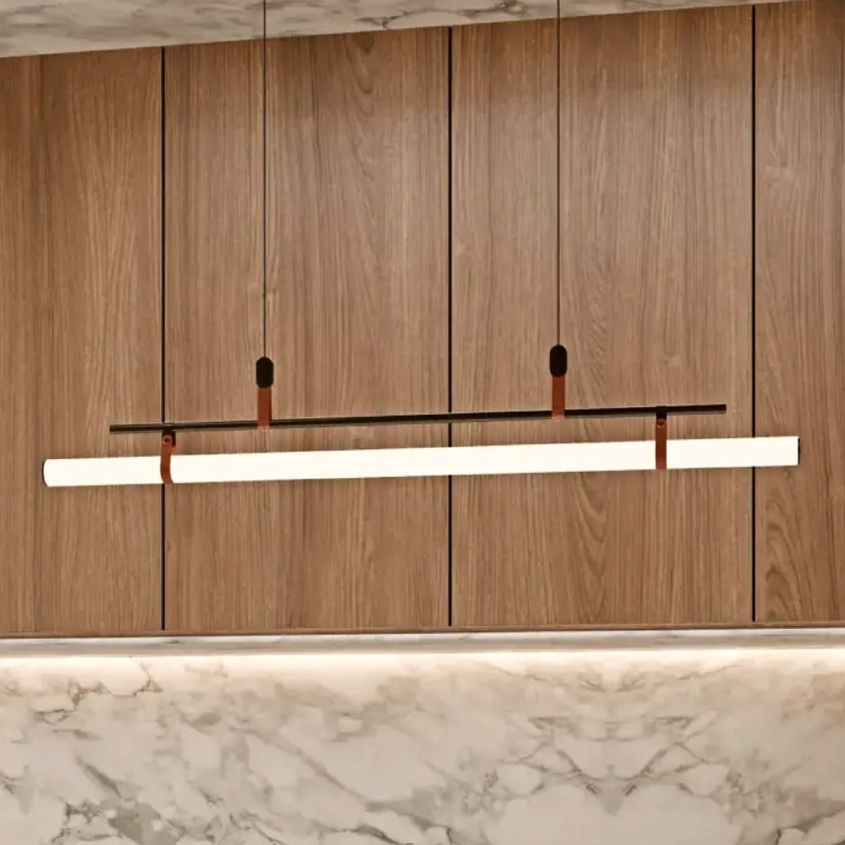 Minimalistische LED Hanglamp Met Slank Buisontwerp En Gericht Werklicht