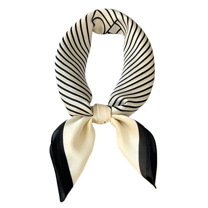 Zijden Sjaal met Ruitpatroon 70x70cm Haarband Nekdoek Voorjaar Zomer Accessoire Vierkante Sjaal Dames
