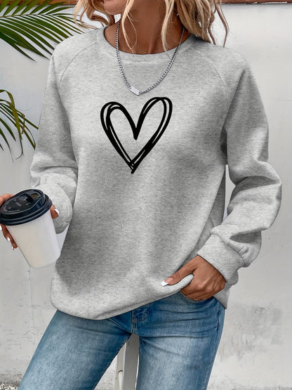 Vrouwelijke Sweatshirt met Hartprint Zacht Casual - StudioMarella