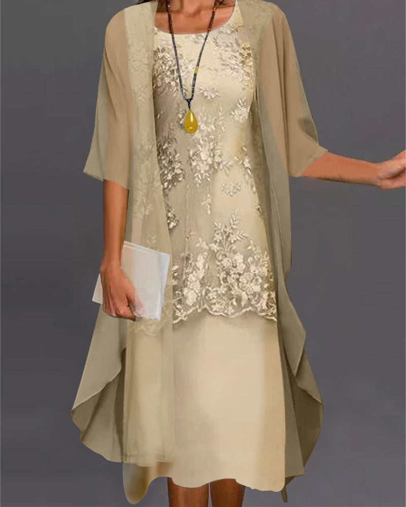 Zomerjurk Tweedelig Chiffon Jurk voor Vrouw Elegante Stijl - StudioMarella