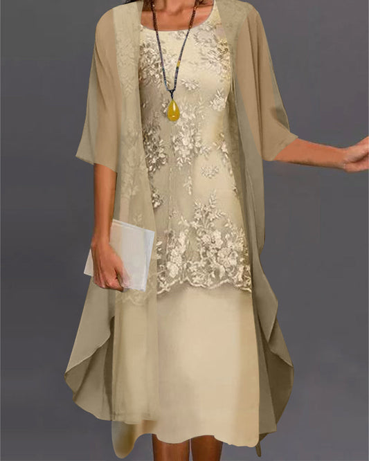 Zomerjurk Tweedelig Chiffon Jurk voor Vrouw Elegante Stijl - StudioMarella