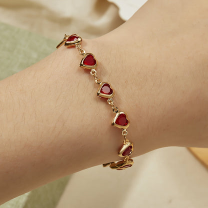 Rode Hart Armband Charme Sieraden voor Vrouwen - StudioMarella