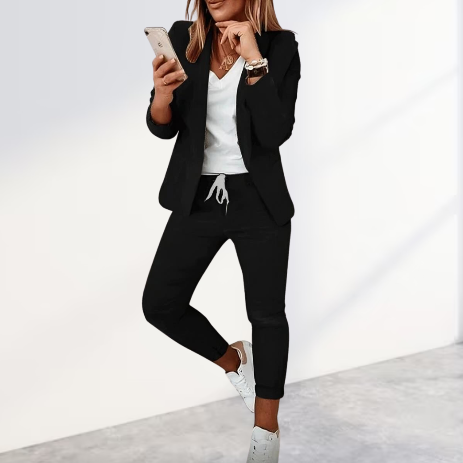 Dames Blazer Broek Set Zakelijk Chic Outfit - StudioMarella