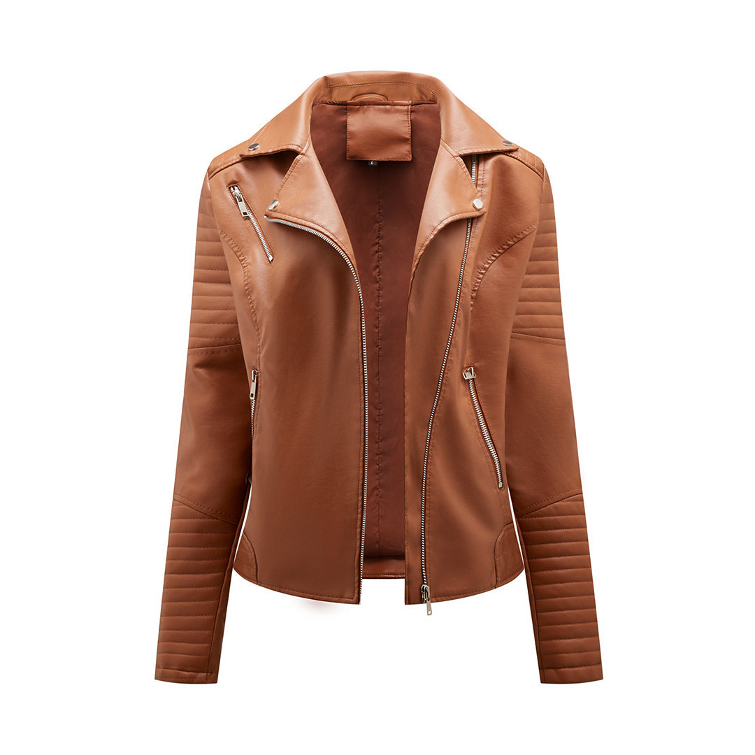 Sophie | Stijlvolle leren jas in de kleur Bruin voor dames in stijl ideaal voor de herfst.