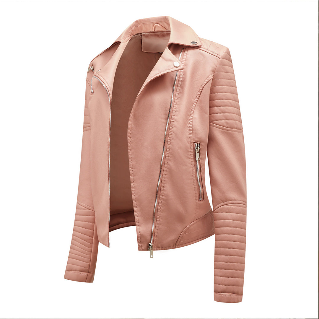 Sophie | Stijlvolle leren jas in de kleur Zwart voor dames in stijl ideaal voor de herfst.