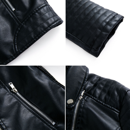 Sophie | Stijlvolle leren jas in de kleur Zwart voor dames in stijl ideaal voor de herfst.