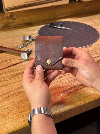Handgemaakte Lederen Portemonnee met Penhouder – Volnerfleer – Compact Design