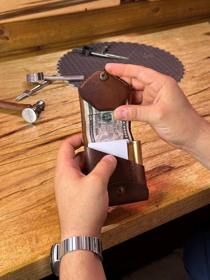 Handgemaakte Lederen Portemonnee met Penhouder – Volnerfleer – Compact Design