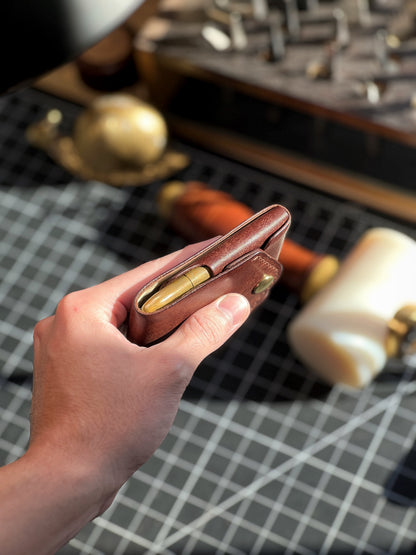 Handgemaakte Lederen Portemonnee met Penhouder – Volnerfleer – Compact Design
