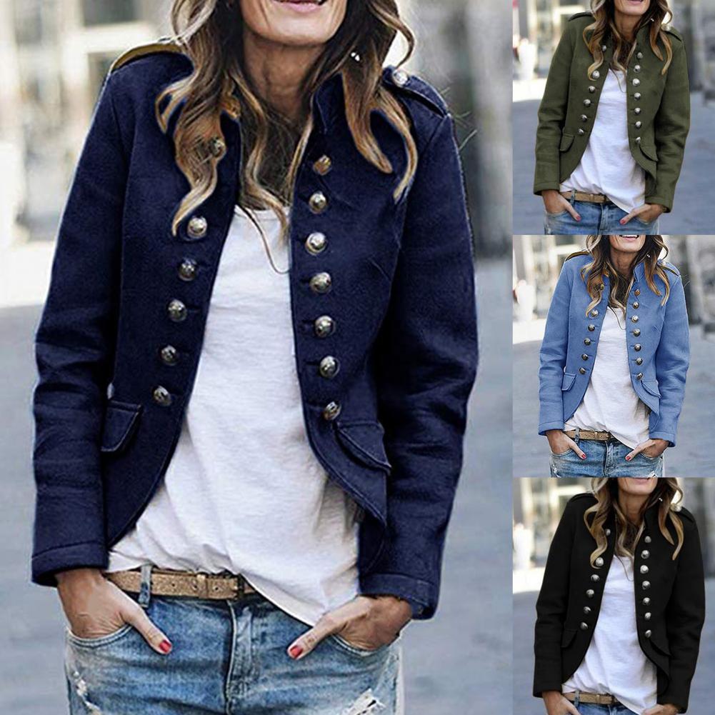 Dames Blazer Opstaande Kraag Elegant Model - StudioMarella