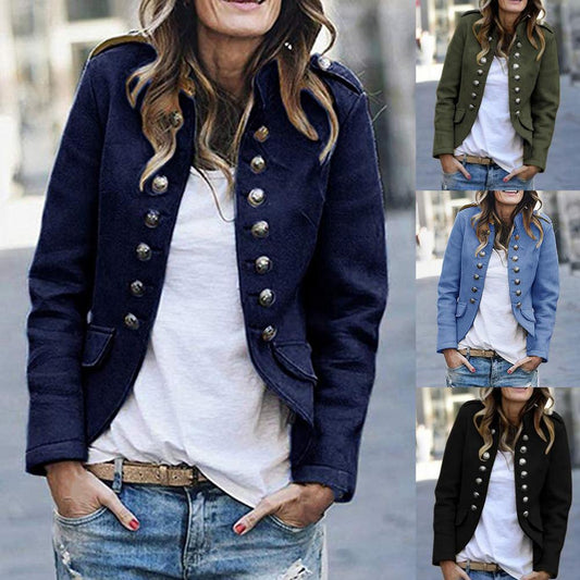 Dames Blazer Opstaande Kraag Elegant Model - StudioMarella