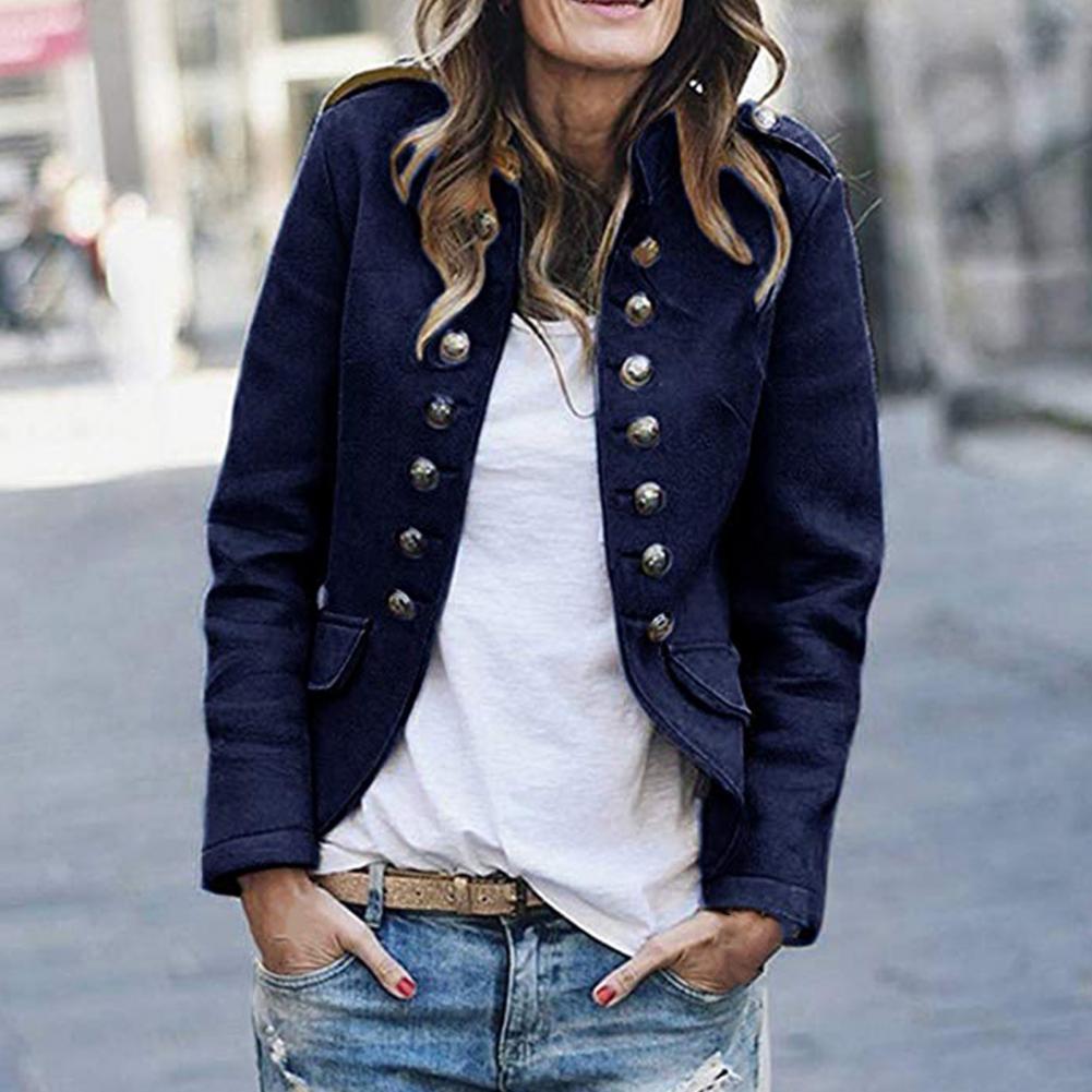 Dames Blazer Opstaande Kraag Elegant Model
