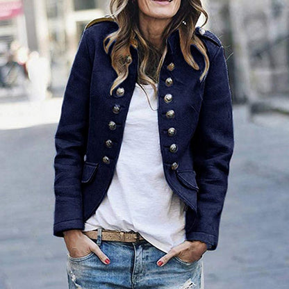 Dames Blazer Opstaande Kraag Elegant Model