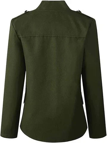 Dames Blazer Opstaande Kraag Elegant Model