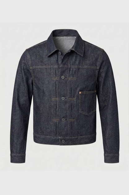 Heren Lederen Jas - Klassieke Trucker met Knoopsluiting Retro Look - StudioMarella