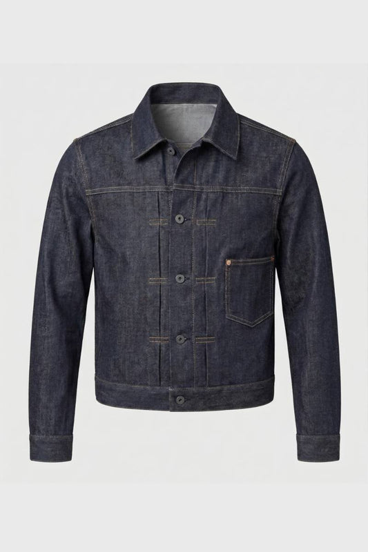 Heren Lederen Jas - Klassieke Trucker met Knoopsluiting Retro Look - StudioMarella