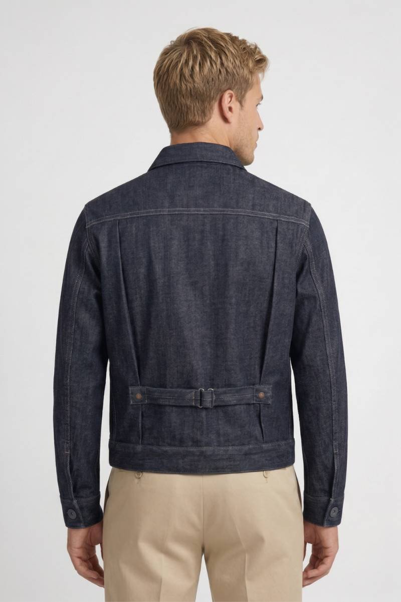 Spijkerjas Heren - Klassieke Trucker met Knoopsluiting | Retro - Donkerblauw