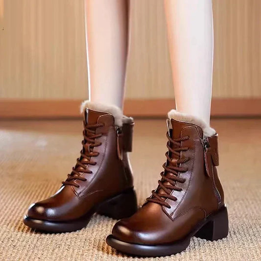 Hoge Hak Laarzen Vintage Stijl Damesschoenen - StudioMarella