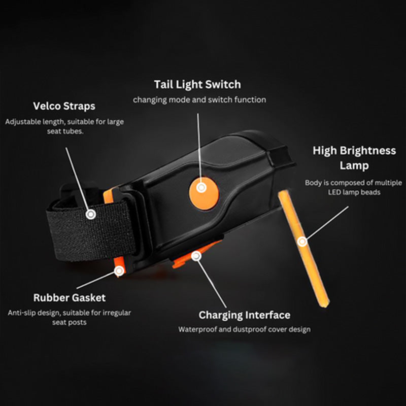 LED Achterlicht voor Fiets 40 Lumen Zichtbaarheid Veilig Fietsen Dag en Nacht Racefiets