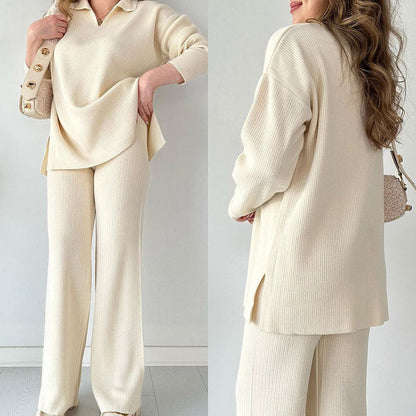 Dames Set V-hals Elegant Met Zijsplit - StudioMarella