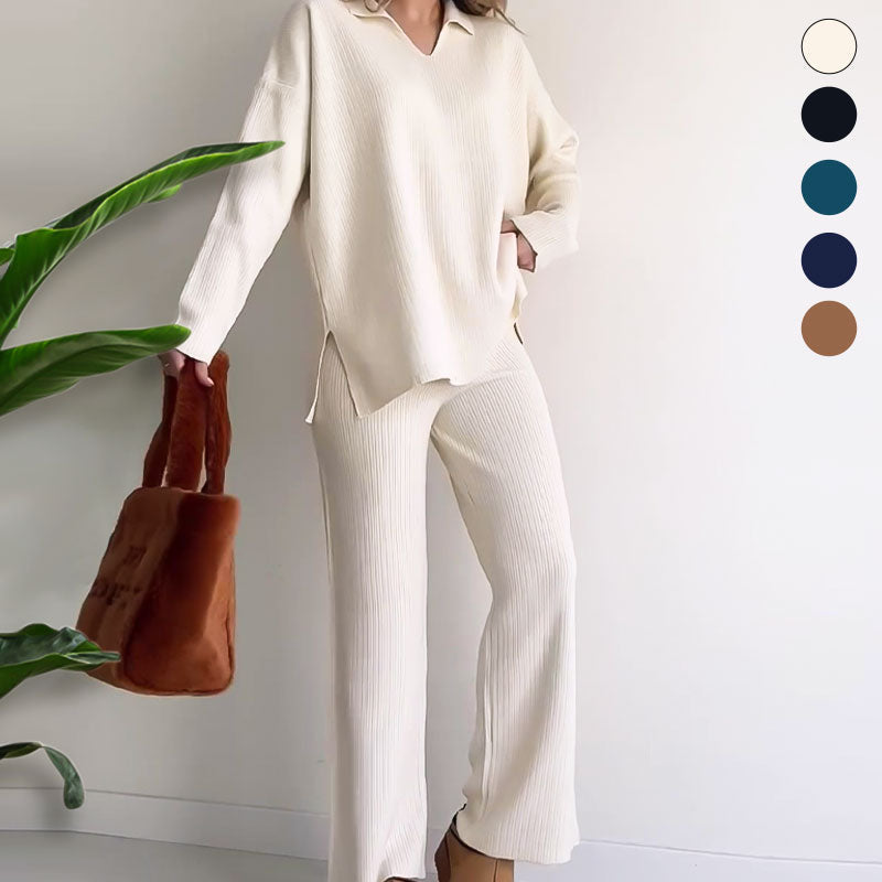 Dames Set V-hals Elegant Met Zijsplit