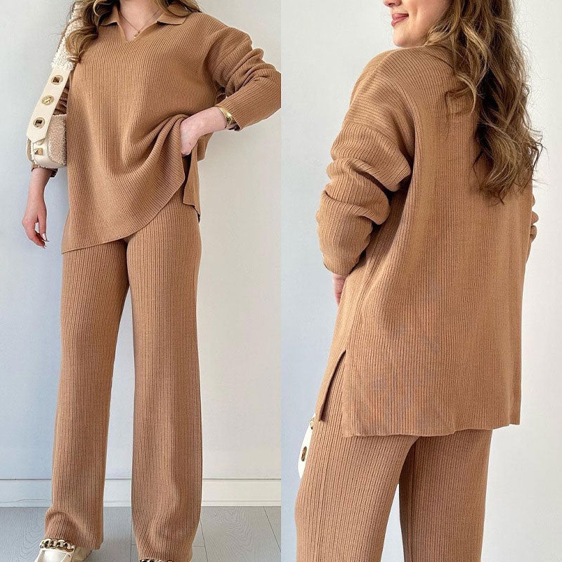Dames Set V-hals Elegant Met Zijsplit