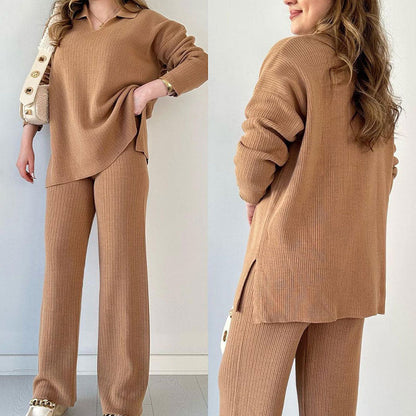Dames Set V-hals Elegant Met Zijsplit