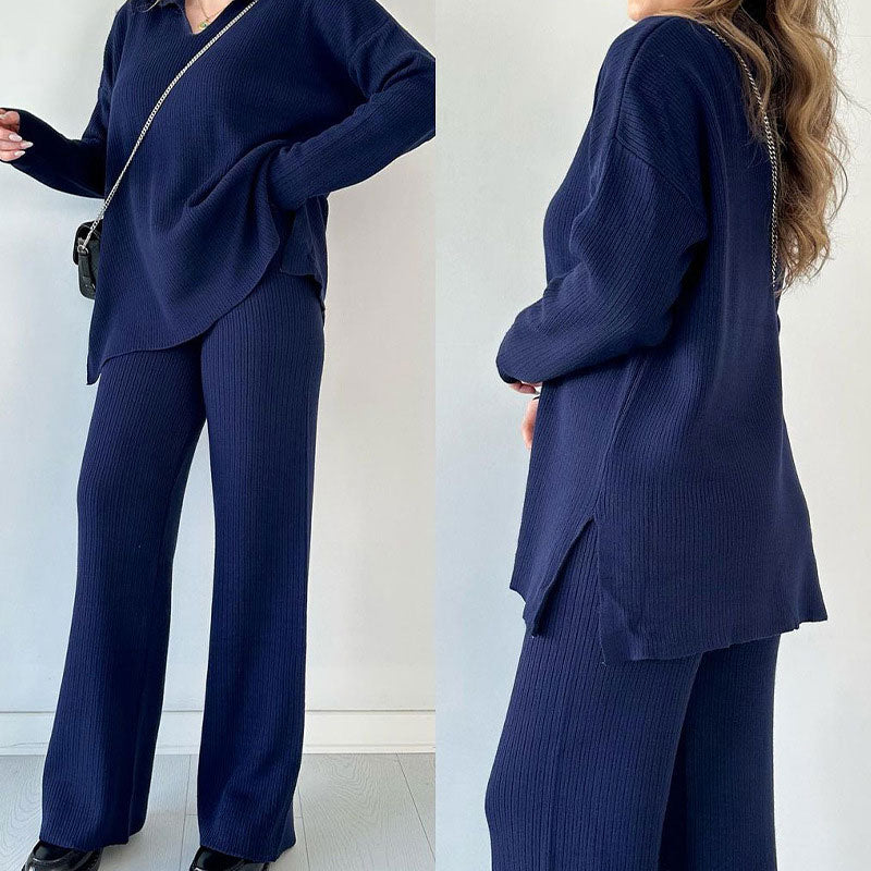 Dames Set V-hals Elegant Met Zijsplit