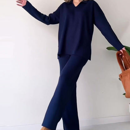 Dames Set V-hals Elegant Met Zijsplit