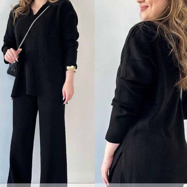 Dames Set V-hals Elegant Met Zijsplit