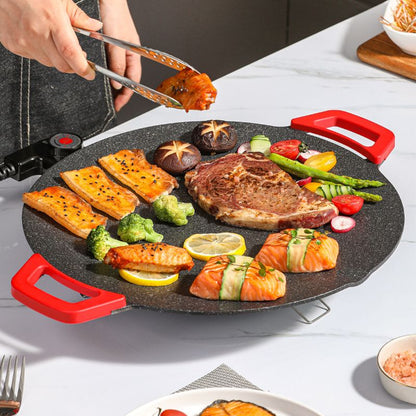 Rookvrije Elektrische Grillplaat – Multifunctionele Contactgrill voor Binnen en Buiten 28cm