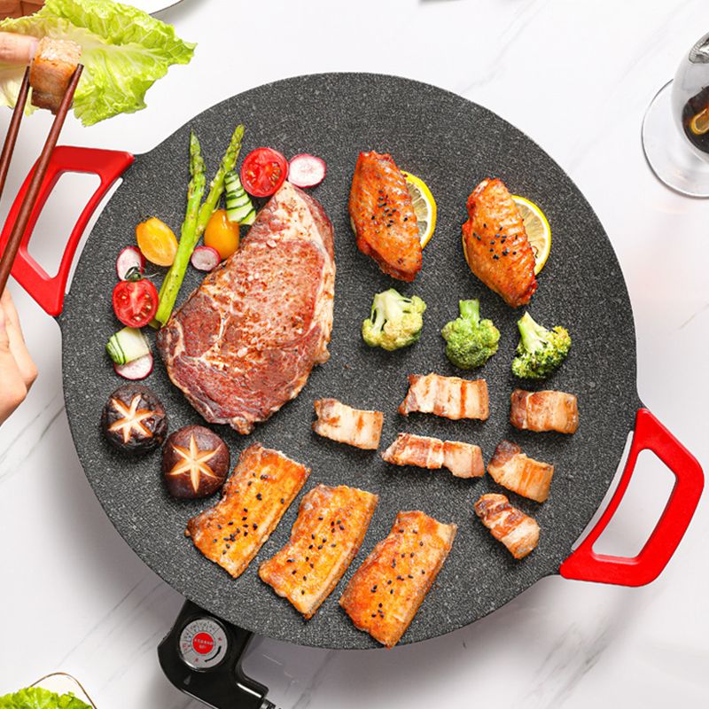 Rookvrije Elektrische Grillplaat – Multifunctionele Contactgrill voor Binnen en Buiten 28cm