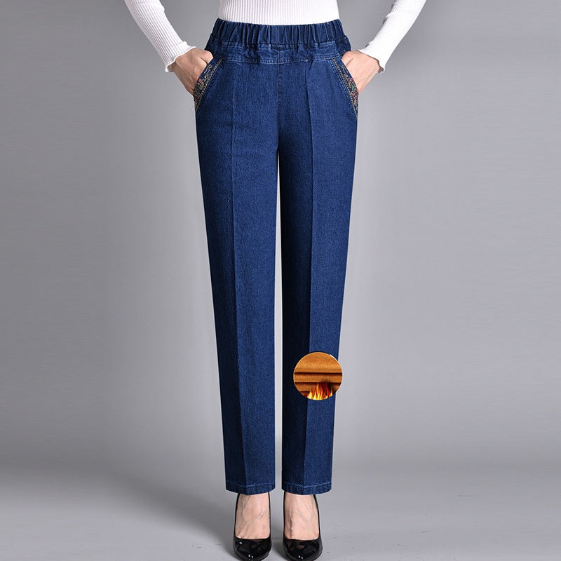Elastische Jeans met Zijzakken en Stretch Tailleband